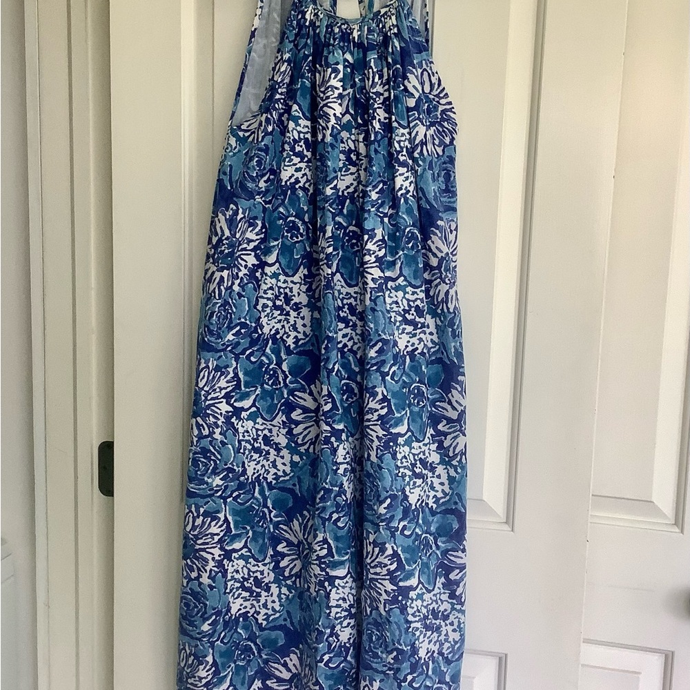 Fitzroy & Willa  Blue/White Floral Print Maxi Dress Cotton Sleeveless  
…